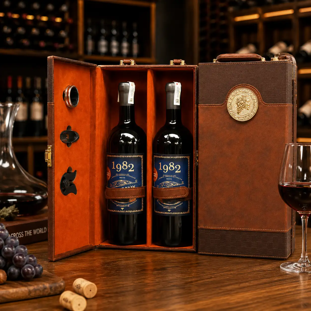 Rượu vang Bordeaux 1982- Sét Hộp Quà 2 Chai 10 Rượu vang Bordeaux 1982- Sét Hộp Quà 2 Chai