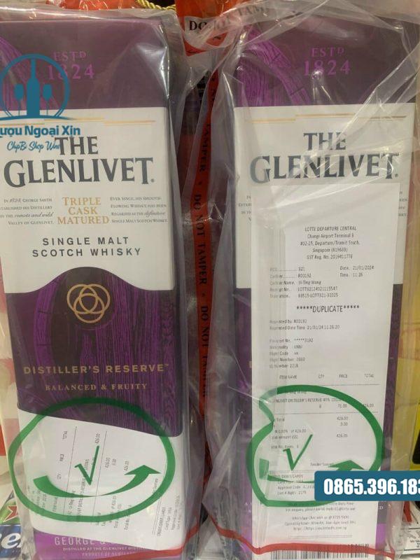 Rượu Glenlivet Triple Cask Tím Duty Free Singapore