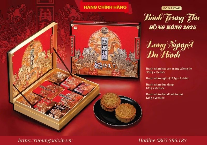 Bánh Trung Thu Hồng Kông Long Nguyệt Du Hành Cao Cấp 8 Bánh Trung Thu Hồng Kông Long Nguyệt Du Hành Cao Cấp