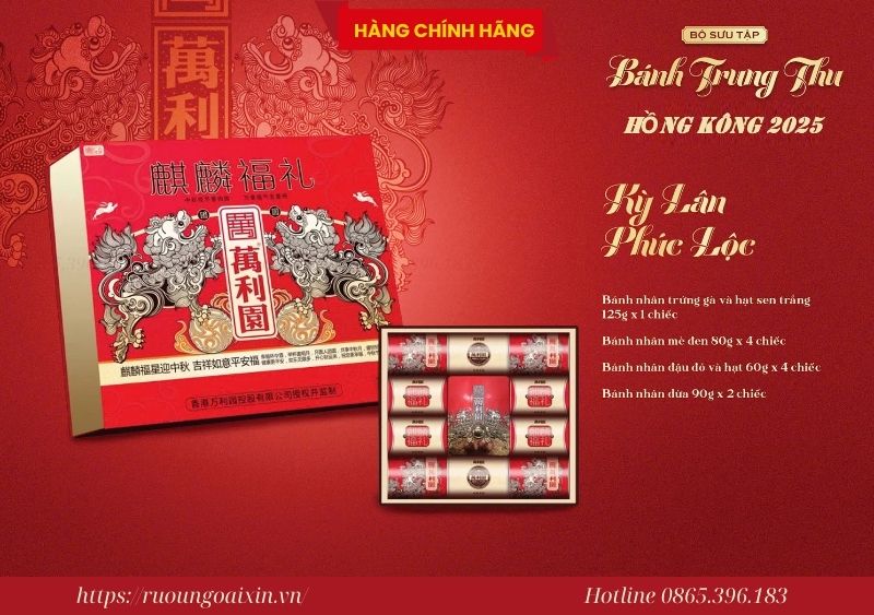 Bánh Trung Thu Hồng Kông Kỳ Lân Phúc Lộc Cao Cấp 6 Bánh Trung Thu Hồng Kông Kỳ Lân Phúc Lộc Cao Cấp