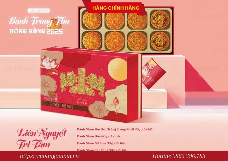 Bánh Trung Thu Hồng Kông Liên Nguyệt Trí Tâm Cao Cấp 6 Bánh Trung Thu Hồng Kông Liên Nguyệt Trí Tâm Cao Cấp