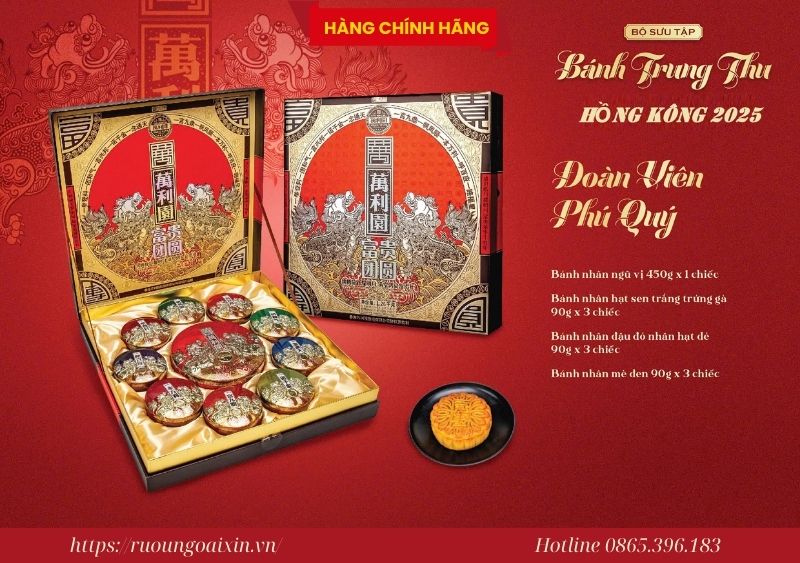 Bánh Trung Thu Hồng Kông Đoàn Viên Phú Quý Cao Cấp 6 Bánh Trung Thu Hồng Kông Đoàn Viên Phú Quý Cao Cấp