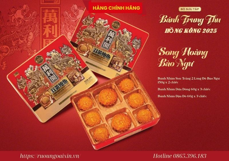 Bánh Trung Thu Hồng Kông Song Hoàng Bào Ngư Cao Cấp 6 Bánh Trung Thu Hồng Kông Song Hoàng Bào Ngư Cao Cấp