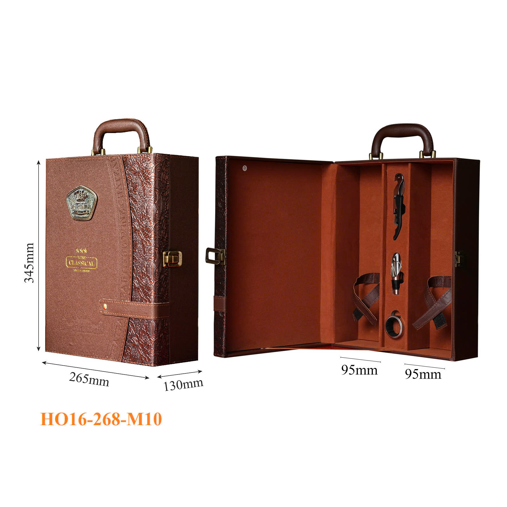 Hộp Đựng Rượu Vang Đôi Da Cao Cấp HO16‑268‑M10 4 Hộp Đựng Rượu Vang Đôi Da Cao Cấp HO16‑268‑M10