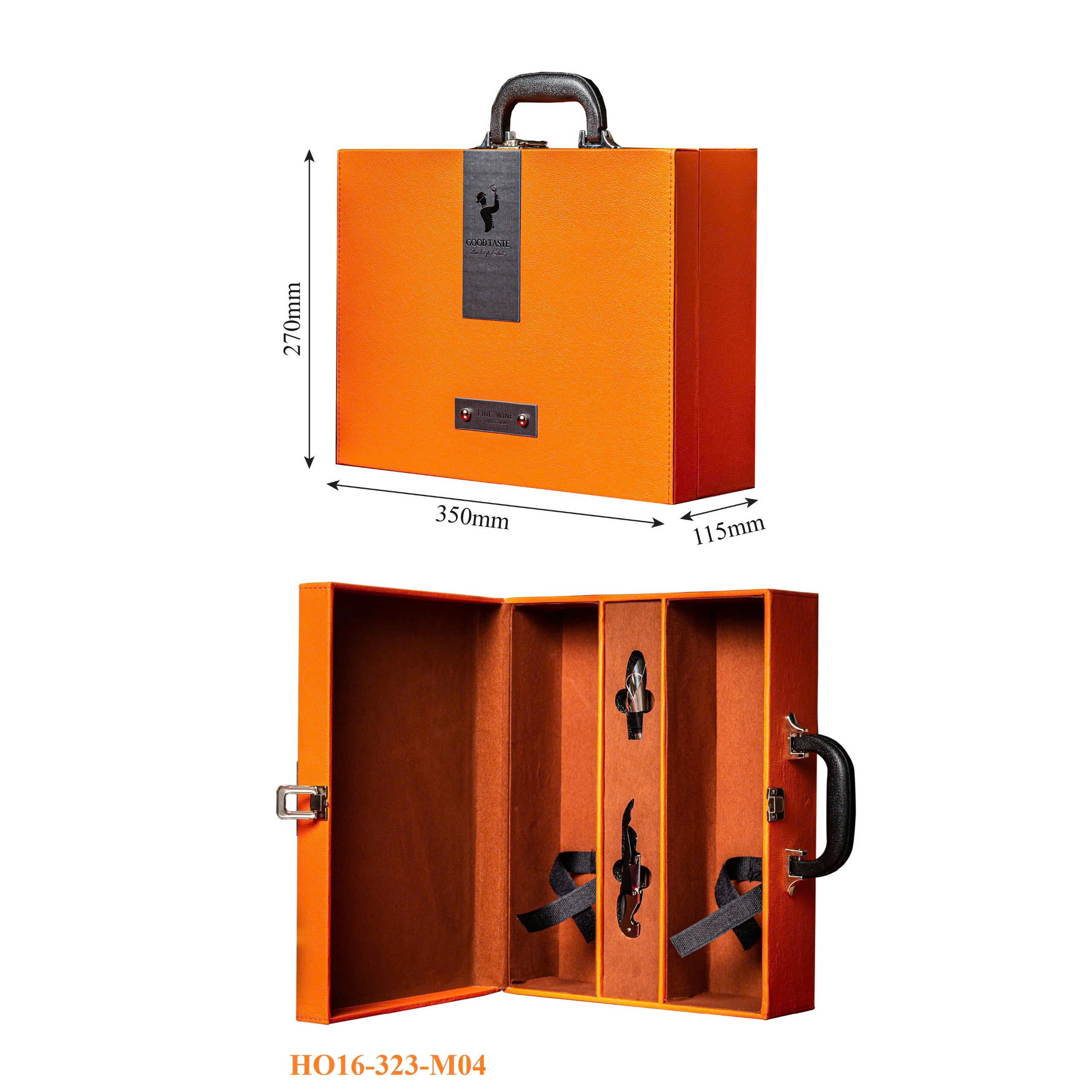 Hộp Đựng Rượu Vang Đôi Da Cao Cấp HO16‑323‑M04 4 Hộp Đựng Rượu Vang Đôi Da Cao Cấp HO16‑323‑M04