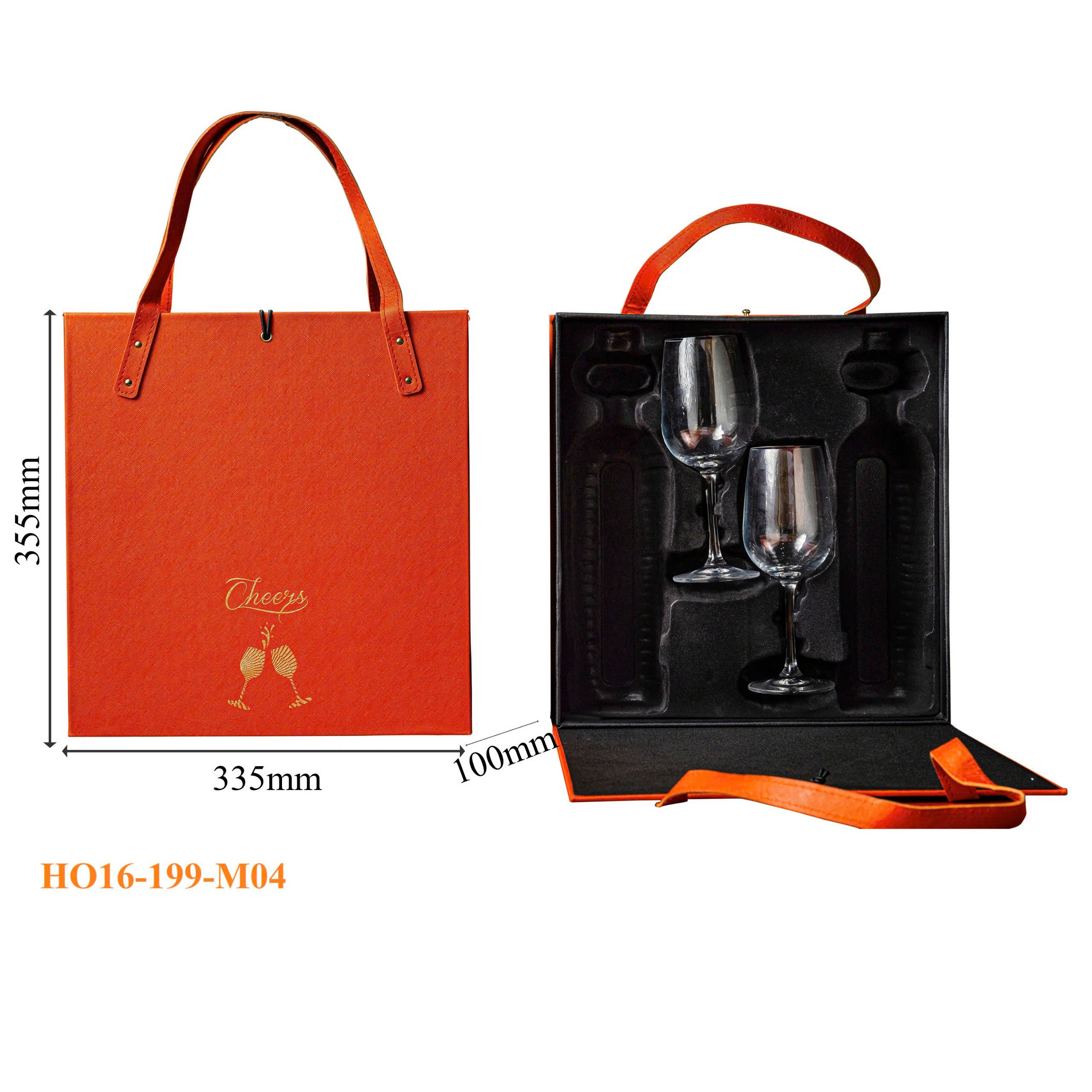 Hộp Đựng Rượu Vang 2 Chai Kèm Ly HO16-199-M04 4 Hộp Đựng Rượu Vang 2 Chai Kèm Ly HO16-199-M04