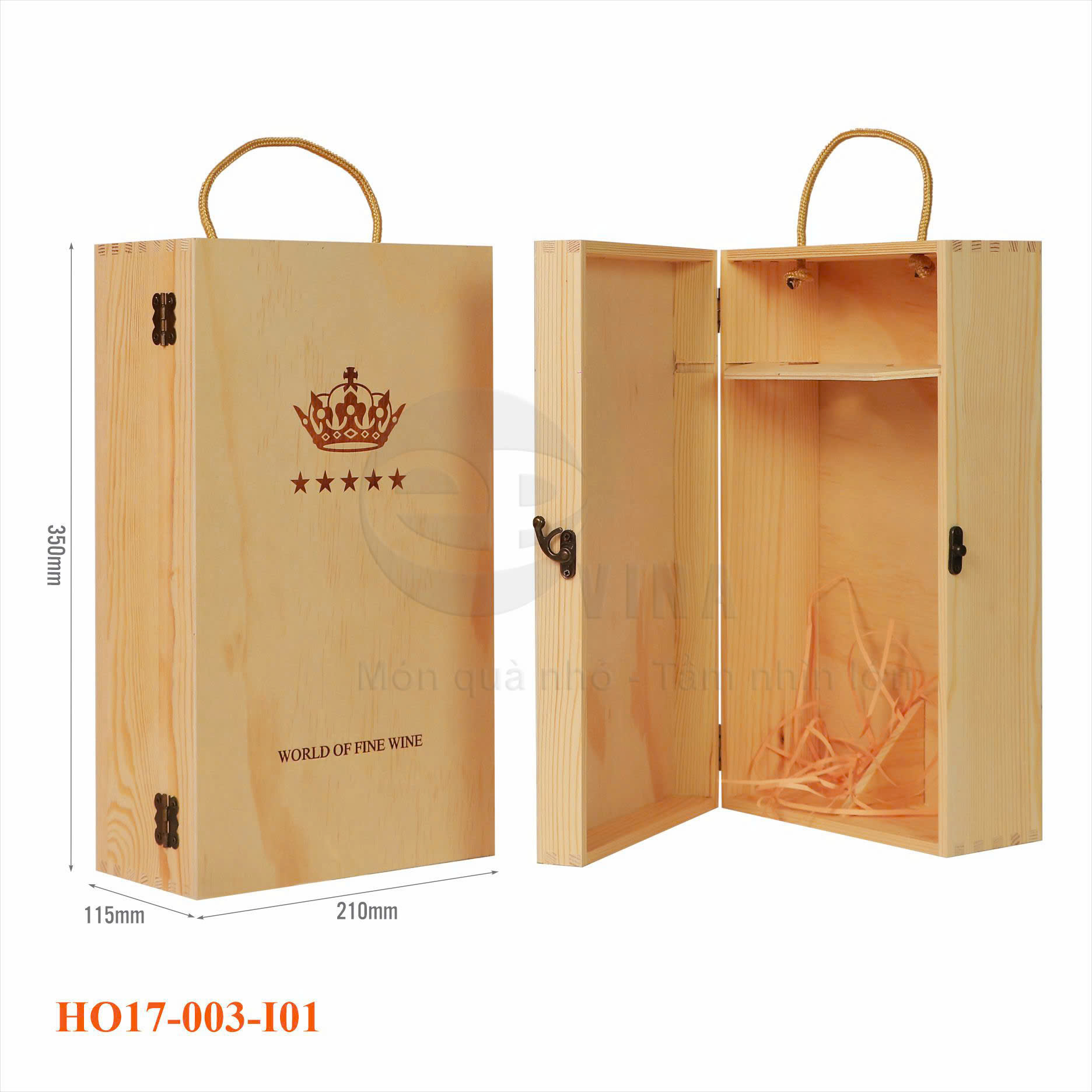 Hộp Gỗ Đôi Đựng Vang HO17-003-I01 4 Hộp Gỗ Đôi Đựng Vang HO17-003-I01
