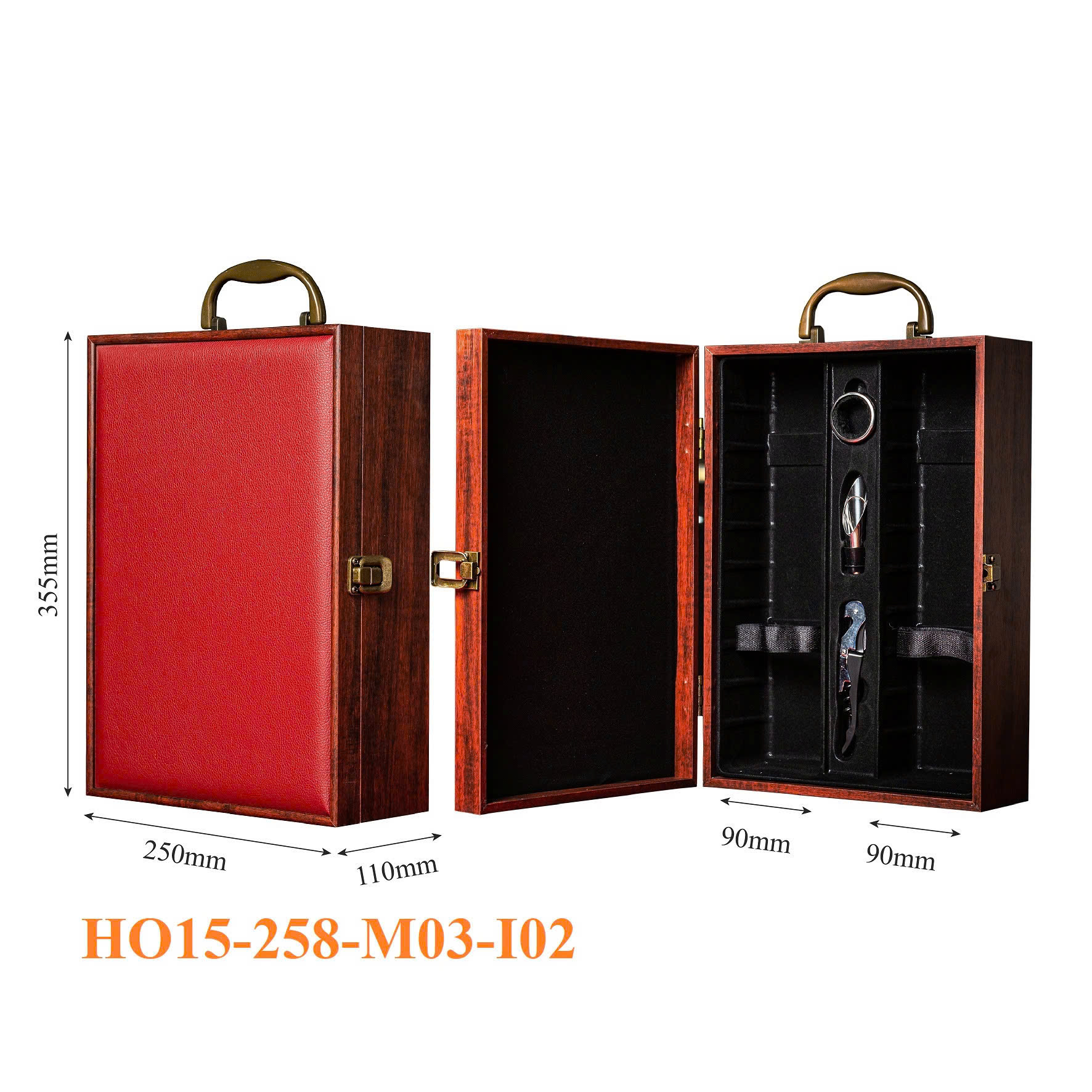 Hộp Gỗ Đựng Rượu Vang Cao Cấp HO15-258-M03-I02 2 Hộp Gỗ Đựng Rượu Vang Cao Cấp HO15-258-M03-I02