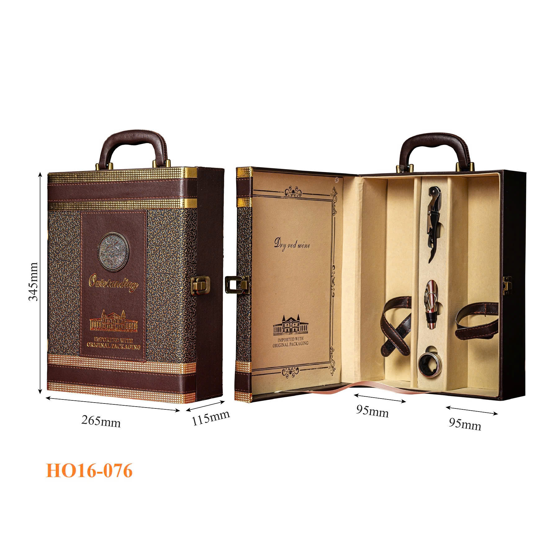 Hộp Đựng Rượu Vang Cao Cấp HO16-076 4 Hộp Đựng Rượu Vang Cao Cấp HO16-076