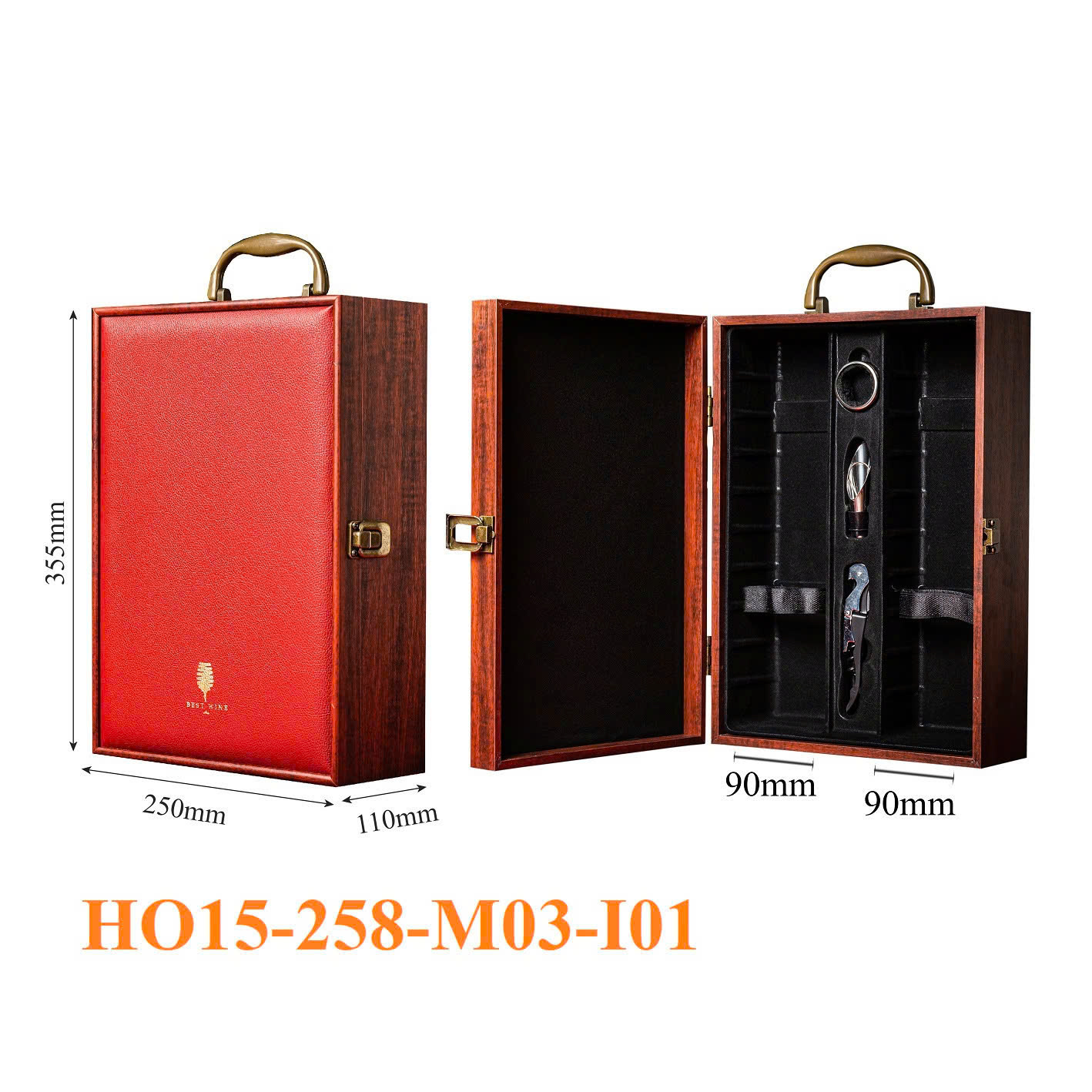 Hộp Đựng Rượu Vang Cao Cấp HO15-258-M03-I01 4 Hộp Đựng Rượu Vang Cao Cấp HO15-258-M03-I01