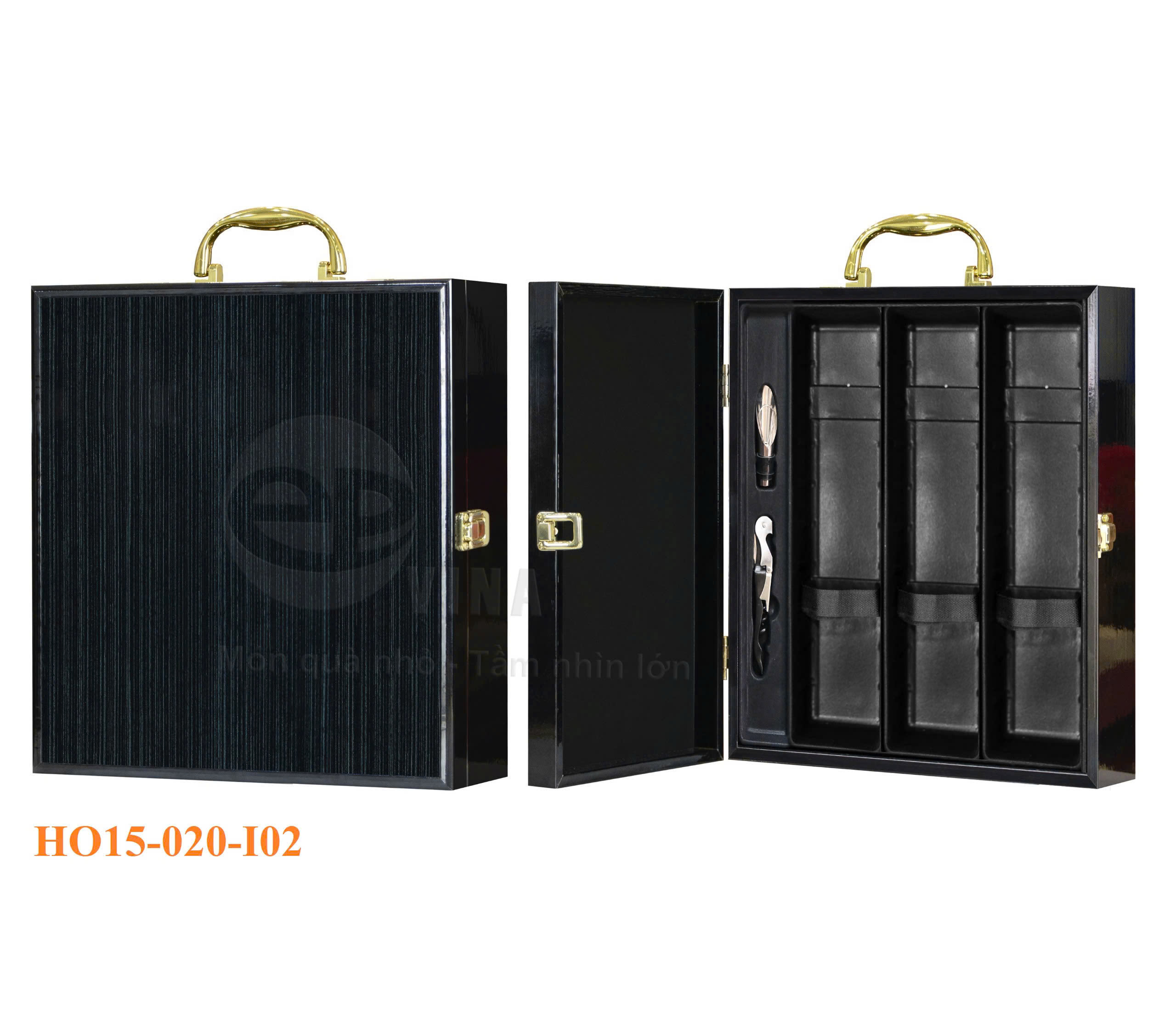 Hộp Ba Đựng Vang Sơn Mài Cao Cấp HO15-020-I02 4 Hộp Ba Đựng Vang Sơn Mài Sơn Mài Cao Cấp HO15-020-I02
