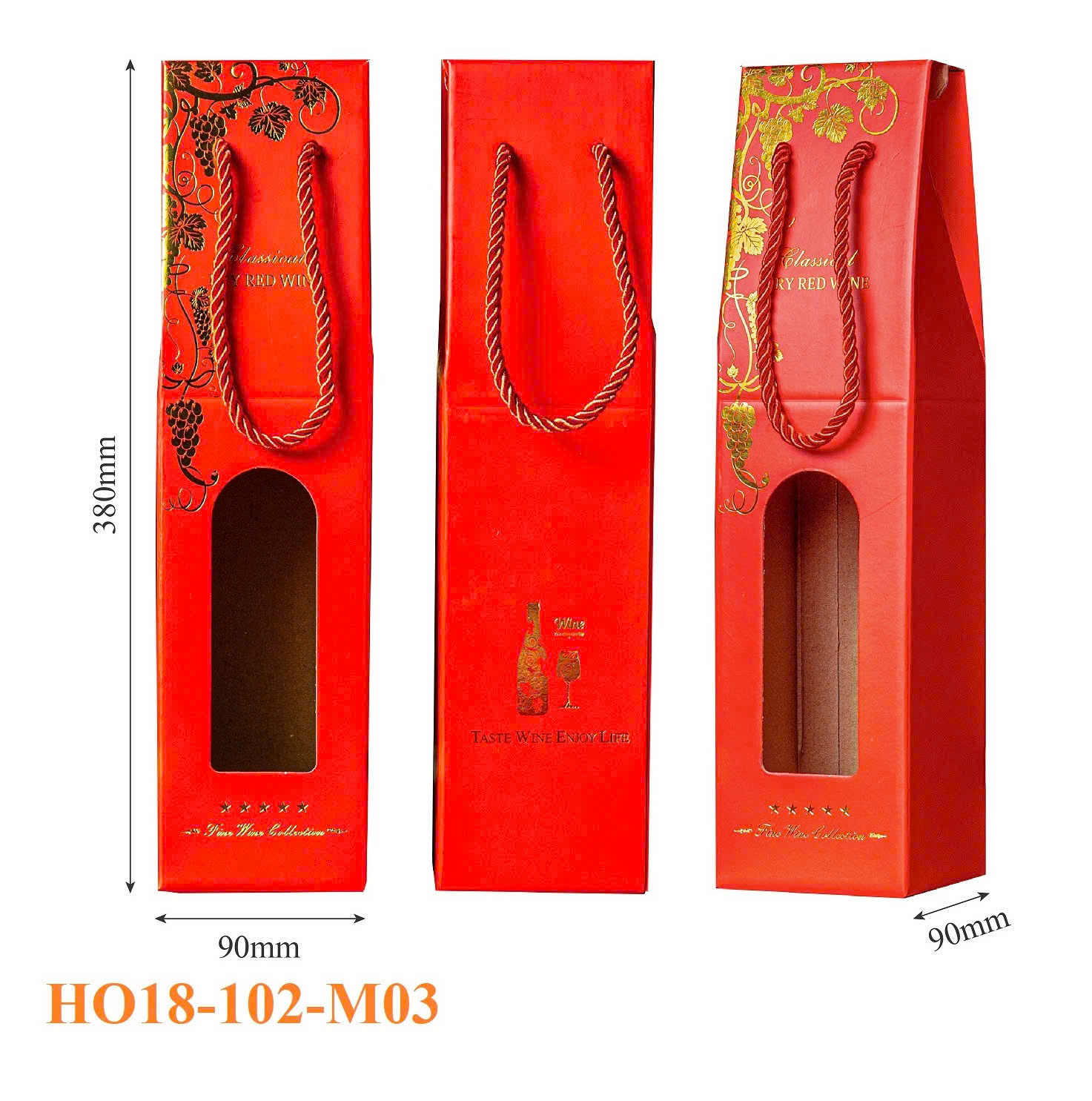 Túi Giấy Đơn Đựng Vang HO18-102-M03 4 Túi Giấy Đơn Đựng Vang HO18-102-M03