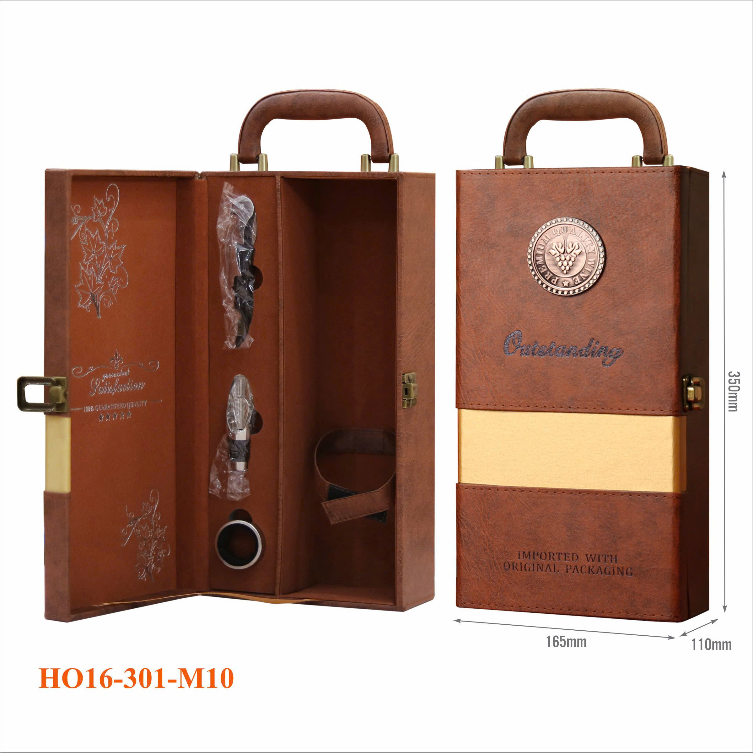 Hộp Đựng Rượu Vang Da Cao Cấp HO16-301-M10 4 Hộp Đựng Rượu Vang Da Cao Cấp HO16-301-M10