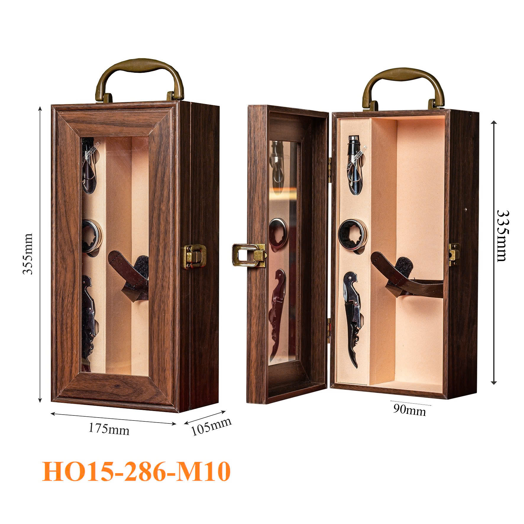 Hộp Đựng Rượu Vang Đơn Gỗ Kính Sang Trọng HO15-286-M10 4 Hộp Đựng Rượu Vang Đơn Gỗ Kính Sang Trọng HO15-286-M10