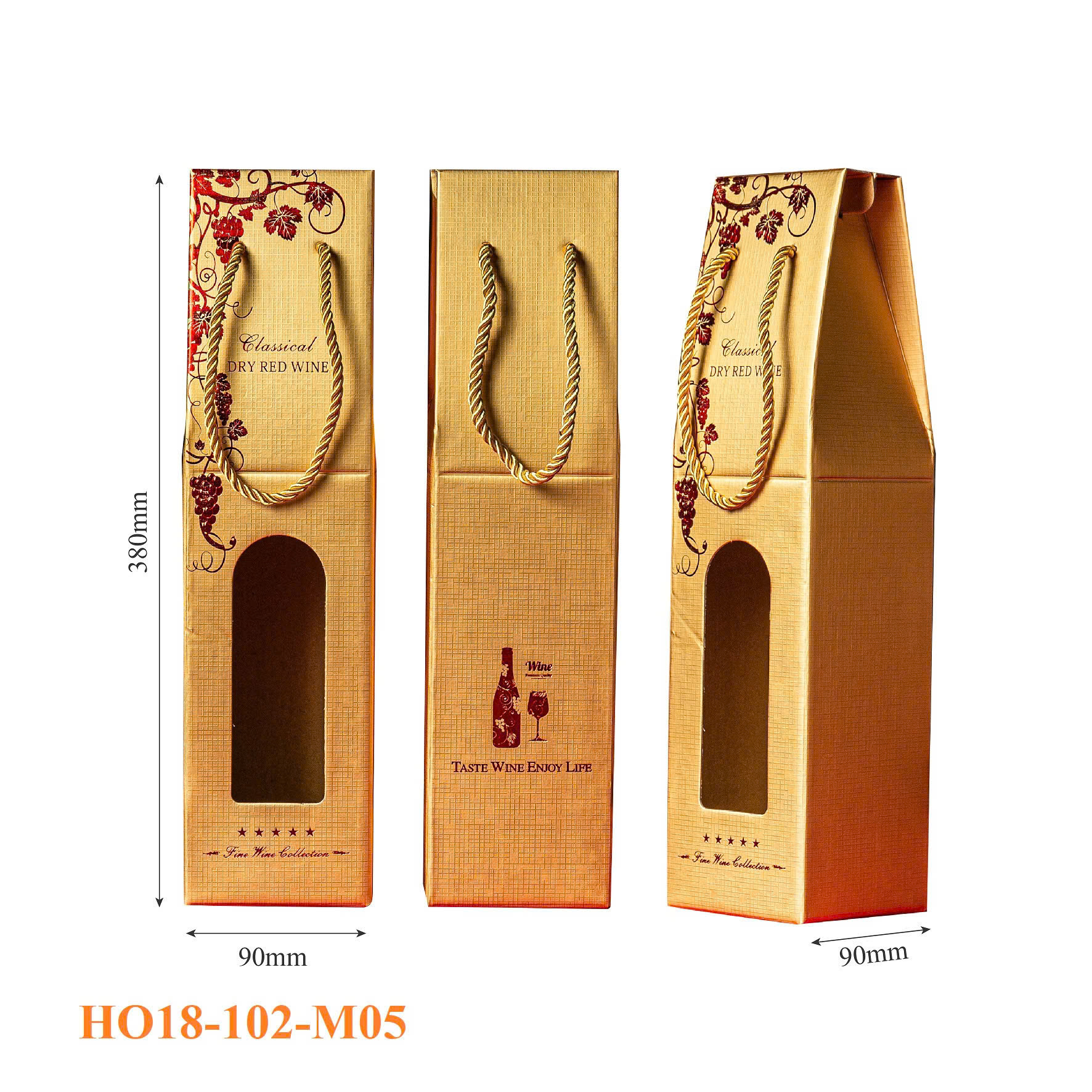 Túi Giấy Đơn Đựng Rượu Vang HO18-102-M05 4 Túi Giấy Đơn Đựng Rượu Vang HO18-102-M05