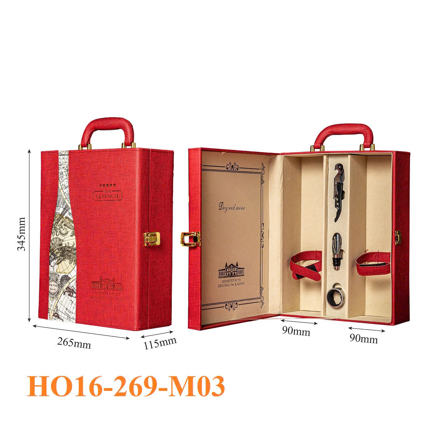 Hộp Đựng Rượu Vang Đôi Da Cao Cấp HO16‑269‑M03 4 Hộp Đựng Rượu Vang Đôi Da Cao Cấp HO16‑269‑M03