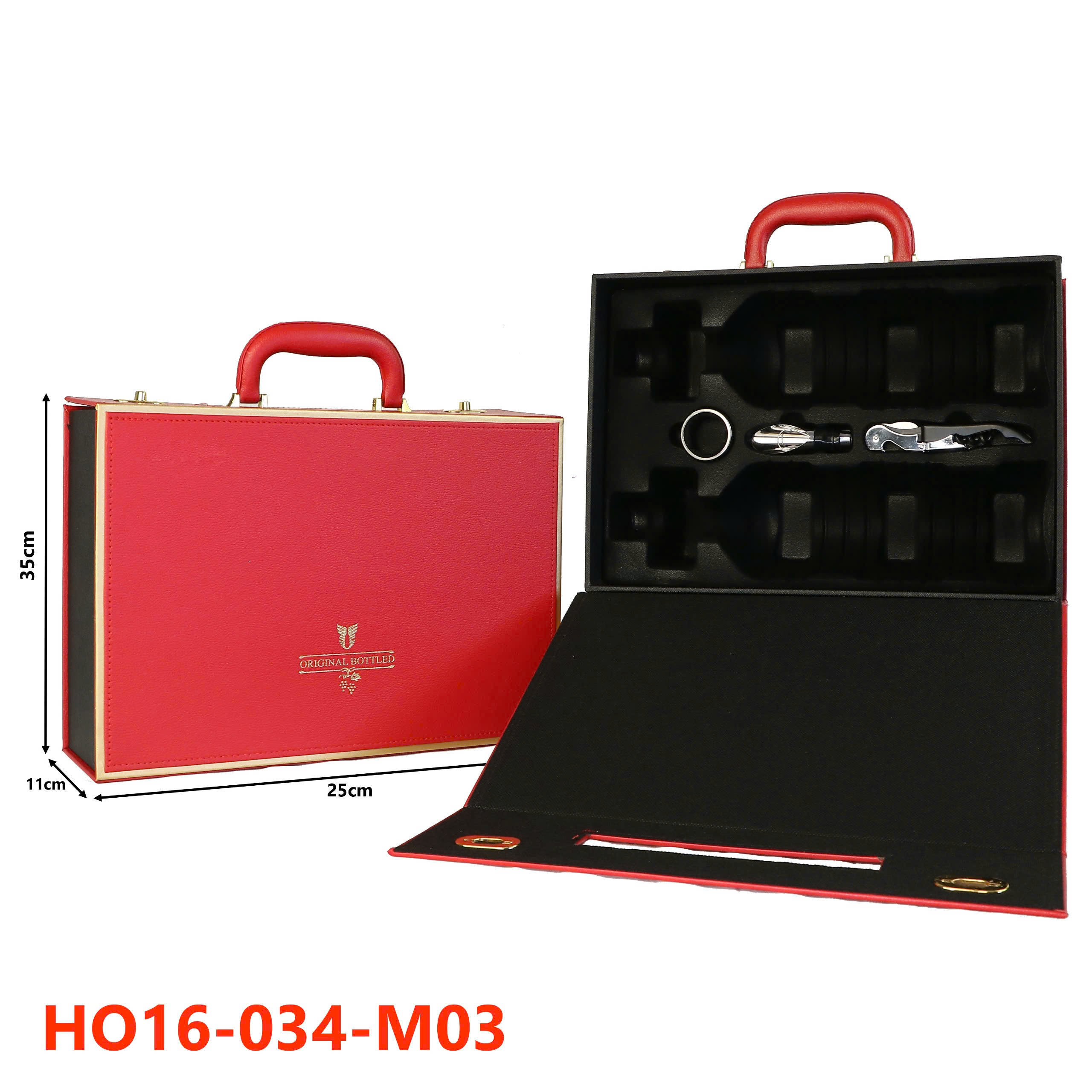 Hộp Đựng Rượu Vang Đôi Da Cao Cấp HO16‑034‑M03 Hộp Đựng Rượu Vang Đôi Da Cao Cấp HO16‑034‑M03