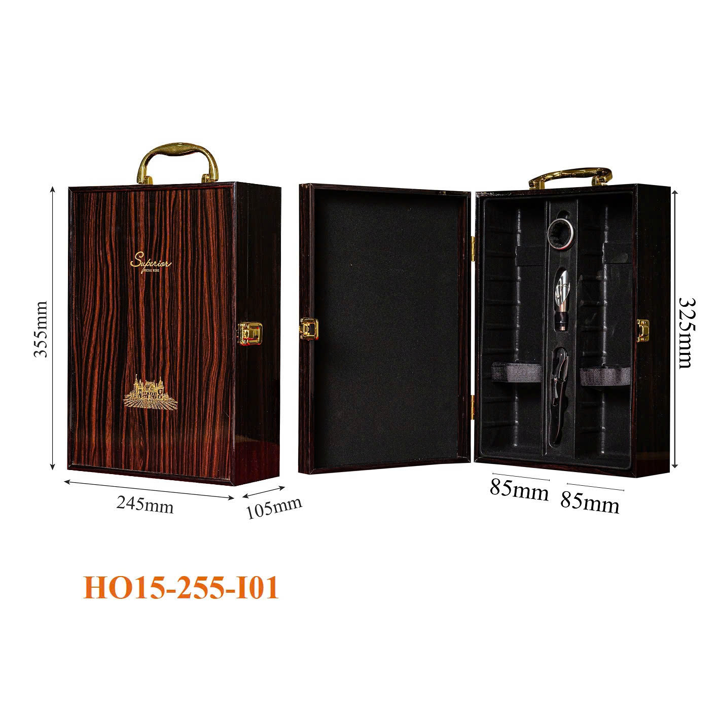 HỘP ĐỰNG RƯỢU VANG 2 CHAI HO15-255-I01 4 Hộp Đựng Rượu Vang 2 Chai HO15-255-I01