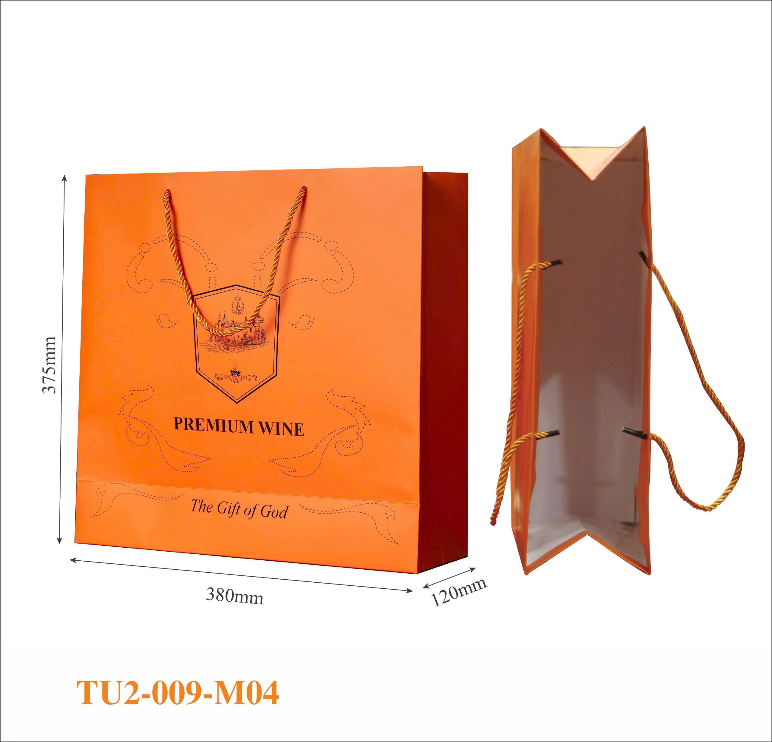 TÚI GIẤY ĐỰNG RƯỢU VANG TU2-009-M04 4 Túi Giấy Đựng Rượu Vang Tu2-009-M04