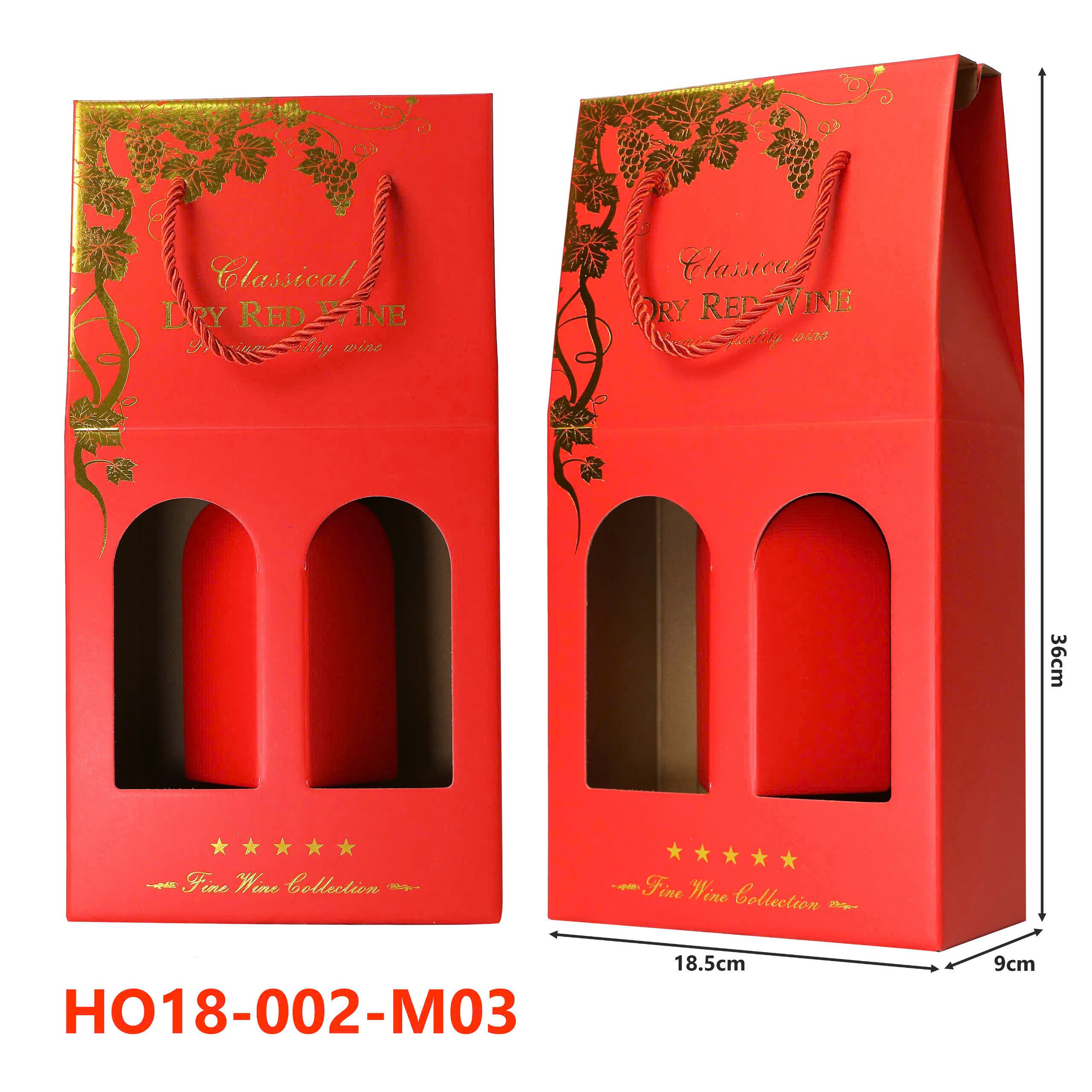 TÚI GIẤY ĐỰNG RƯỢU VANG HO18-002-M03 4 Túi Giấy Đựng Rượu Vang Ho18-002-M03