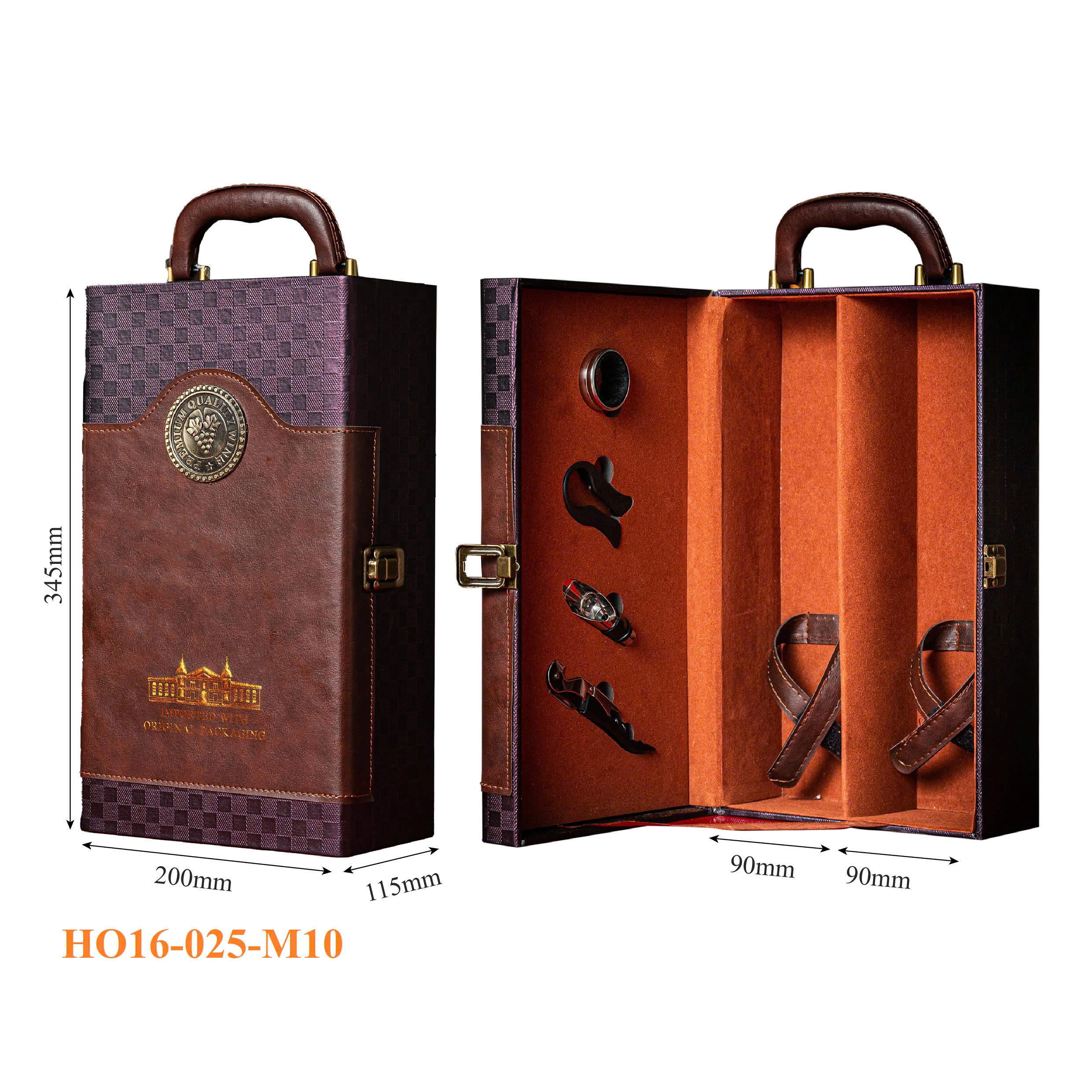 HỘP ĐỰNG RƯỢU VANG 2 CHAI HO16-025-M10 4 Hộp Đựng Rượu Vang 2 Chai HO16-025-M10