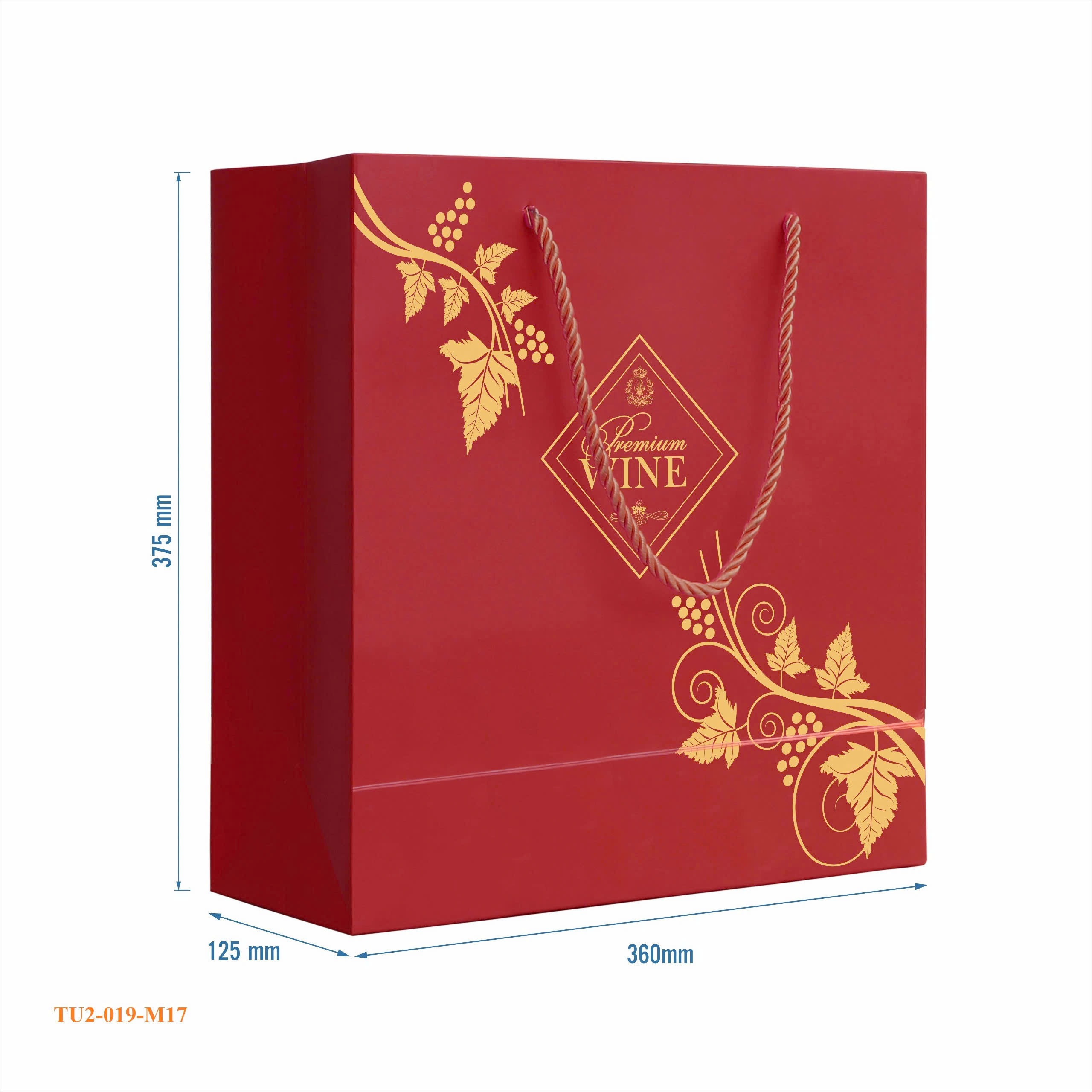 TÚI GIẤY ĐỰNG RƯỢU VANG TU2-019-M17 4 Túi Giấy Đựng Rượu Vang TU2-019-M17