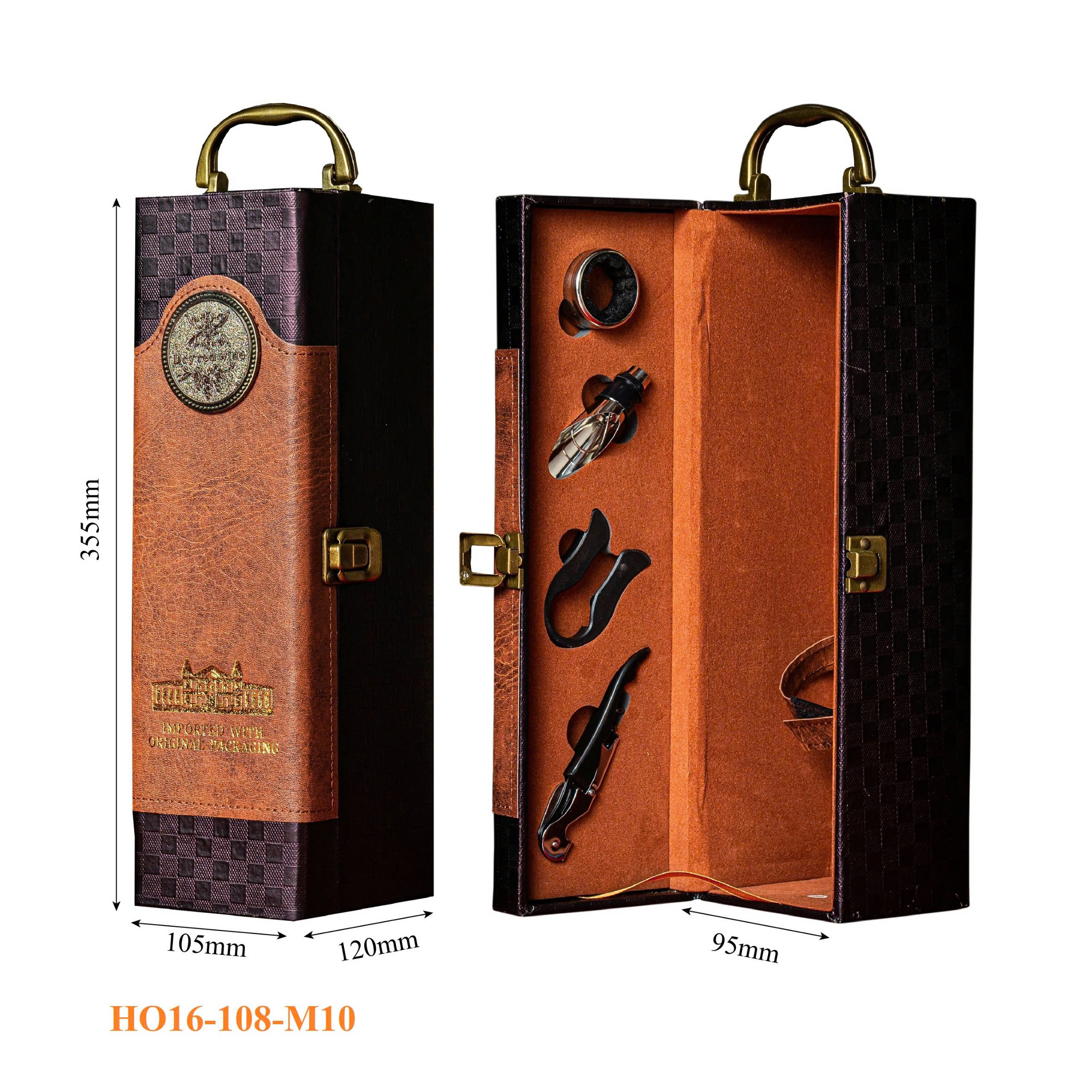 HỘP ĐỰNG RƯỢU VANG 1 CHAI HO16-108-M10 4 Hộp Đựng Rượu Vang 1 Chai HO16-108-M10