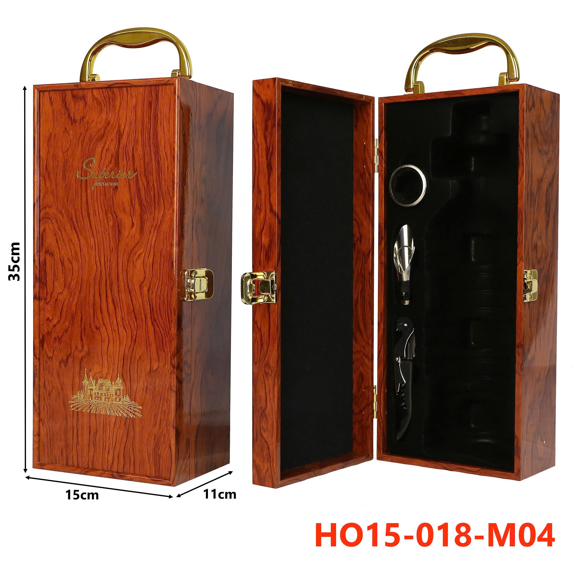 HỘP ĐỰNG RƯỢU VANG 1 CHAI HO15-018-M04 4 Hộp Đựng Rượu Vang 1 Chai HO15-018-M04