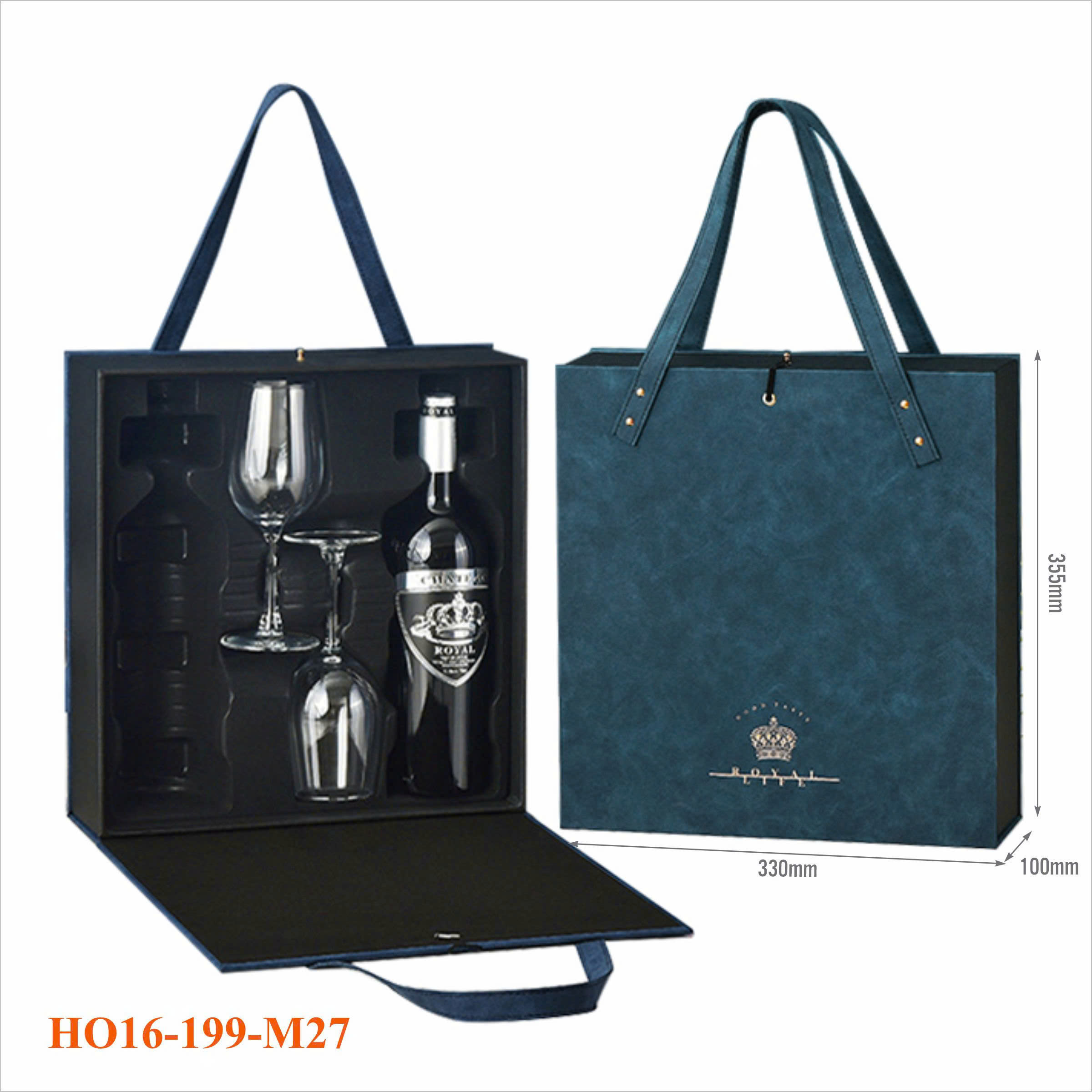 HỘP ĐỰNG RƯỢU VANG 1 CHAI KÈM LY HO16-199-M27 4 Hộp Đựng Rượu Vang 1 Chai Kèm Ly HO16-199-M27