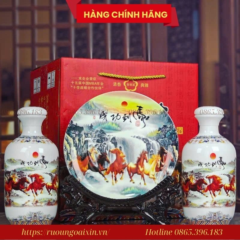 BỘ QUÀ TẶNG RƯỢU HÌNH CON NGỰA SỨ BÁT MÃ 28 Bộ Quà Tặng Rượu Hình Con Ngựa Sứ Bát Mã
