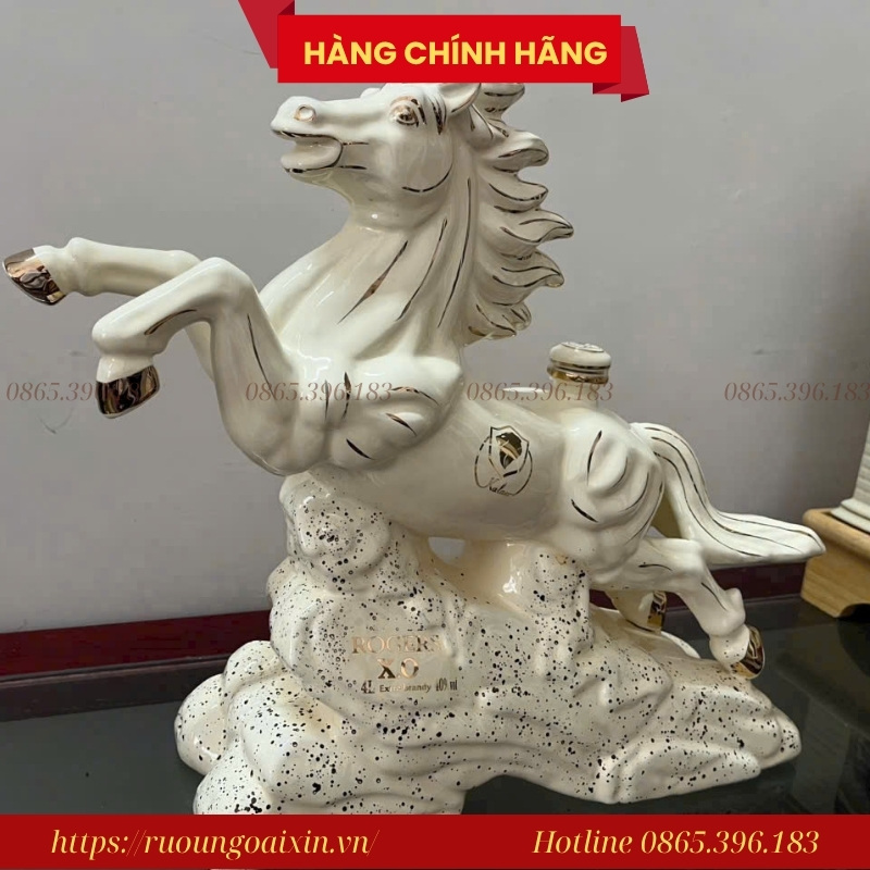 RƯỢU HÌNH NGỰA ROGERS XO 4L CHÍNH HÃNG 16 Rượu Ngựa Brandy 4L – Vỏ Sứ Cao Cấp, Hút Mắt Ngay Từ Cái Nhìn Đầu