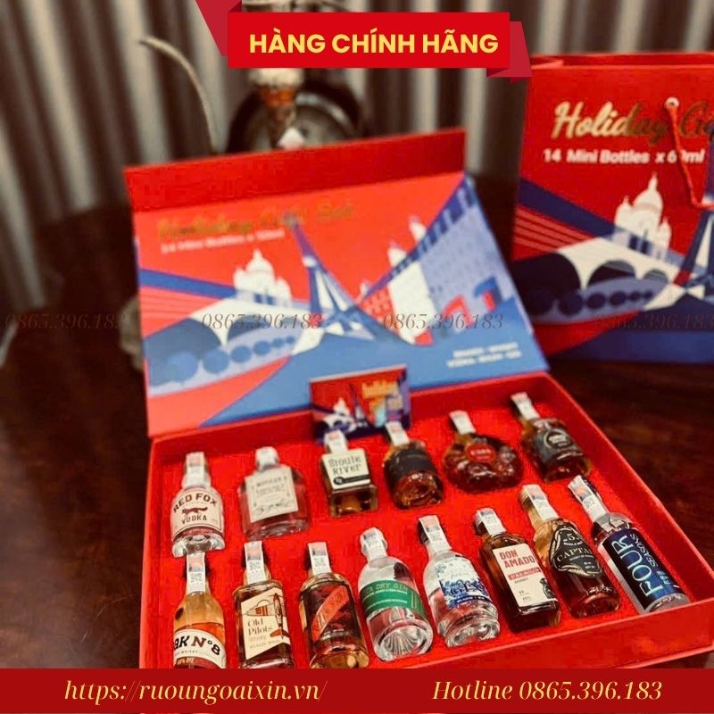 Holiday Gift Set – Bộ Quà Tặng Rượu Mini Cao Cấp 14 Chai (50ml) 14 Holiday Gift Set – Bộ Quà Tặng Rượu Mini Cao Cấp 14 Chai (50ml)