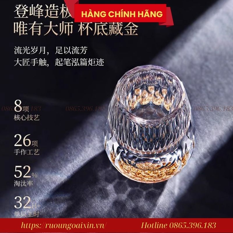 BỘ LY MẮT TRÂU PHA LÊ ĐÚC VÀNG 24K CAO CẤP 30 Bộ Ly Mắt Trâu Pha Lê Đúc Vàng 24k Cao Cấp