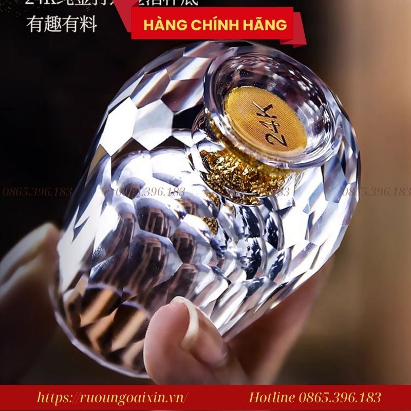 BỘ LY MẮT TRÂU PHA LÊ ĐÚC VÀNG 24K CAO CẤP 33 Bộ Ly Mắt Trâu Pha Lê Đúc Vàng 24k Cao Cấp