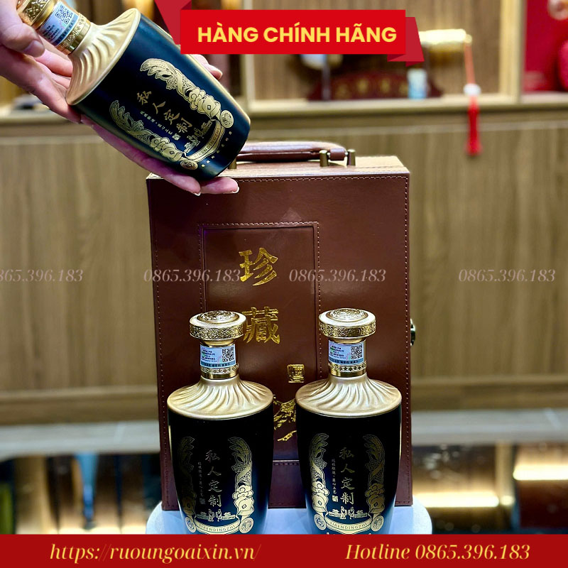 Hộp Quà Rượu Mao Đài Chí Tôn Vali 2 Chai 15 Hộp Quà Rượu Moutai Chí Tôn Vali Da – Đẳng cấp Quà Tết
