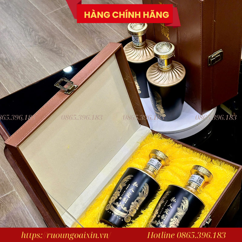 Hộp Quà Rượu Mao Đài Chí Tôn Vali 2 Chai 14 Hộp Quà Rượu Moutai Chí Tôn Vali Da – Đẳng cấp Quà Tết