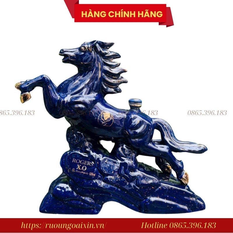Rượu Hình Ngựa Rogers XO 1 Lít – Rượu Ngựa Phong Thủy Mã Đáo Thành Công