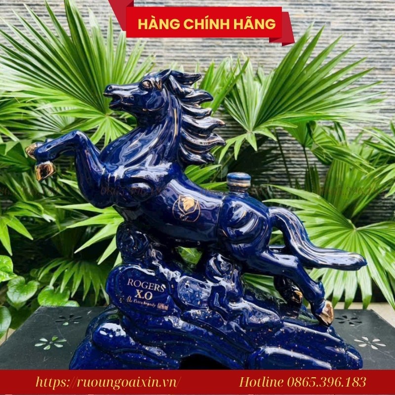 RƯỢU HÌNH NGỰA ROGERS 1 LÍT 13 Rượu Hình Ngựa Rogers XO 1 Lít – Rượu Ngựa Phong Thủy Mã Đáo Thành Công