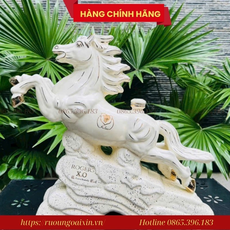 RƯỢU HÌNH NGỰA ROGERS 1 LÍT 12 Rượu Hình Ngựa Rogers XO 1 Lít – Rượu Ngựa Phong Thủy Mã Đáo Thành Công