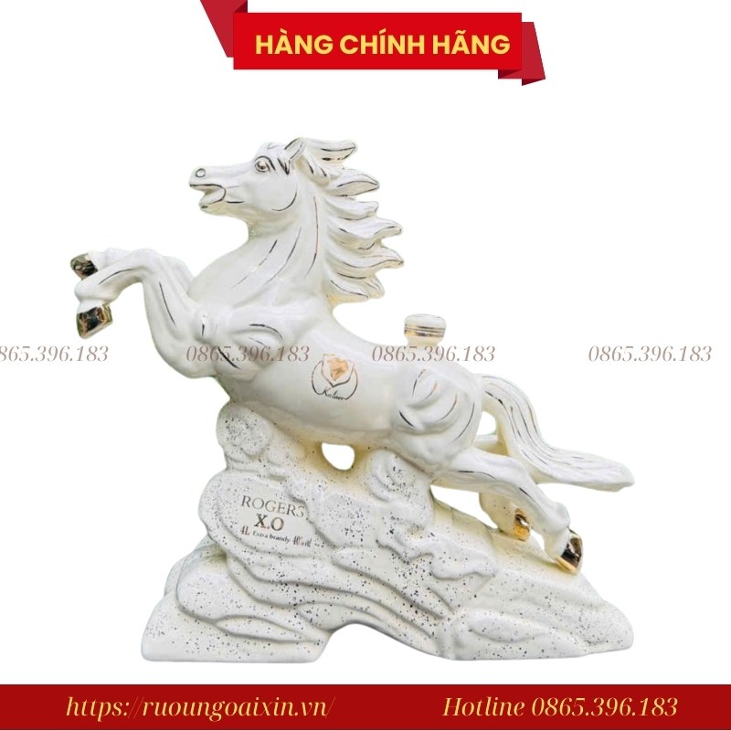 RƯỢU HÌNH NGỰA ROGERS 1 LÍT 10 Rượu Hình Ngựa Rogers XO 1 Lít – Rượu Ngựa Phong Thủy Mã Đáo Thành Công