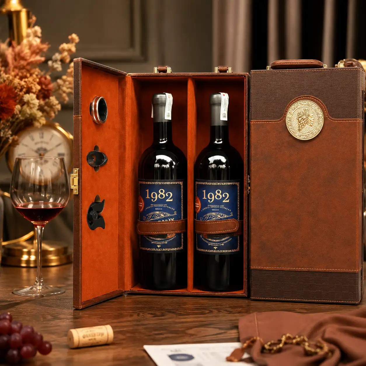 Rượu vang Bordeaux 1982- Sét Hộp Quà 2 Chai 3 Rượu vang Bordeaux 1982- Sét Hộp Quà 2 Chai