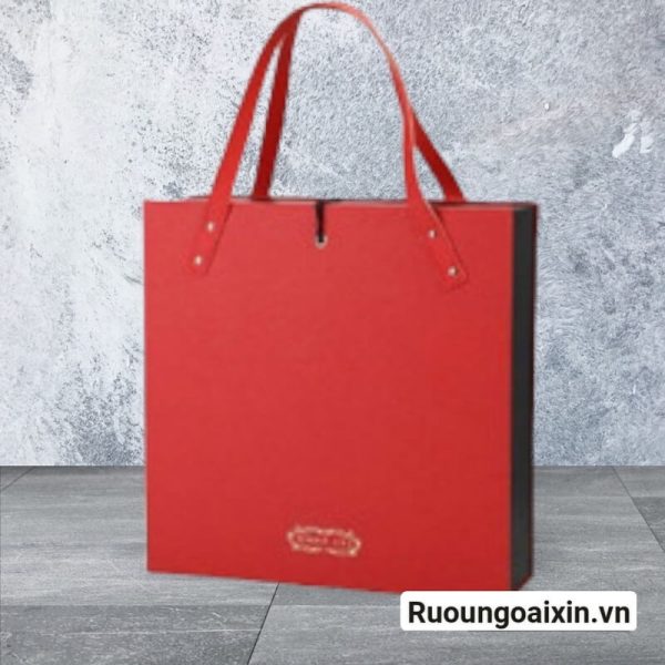 Hộp Da Đôi Có Quai Xách - Màu Đỏ 2 4 1