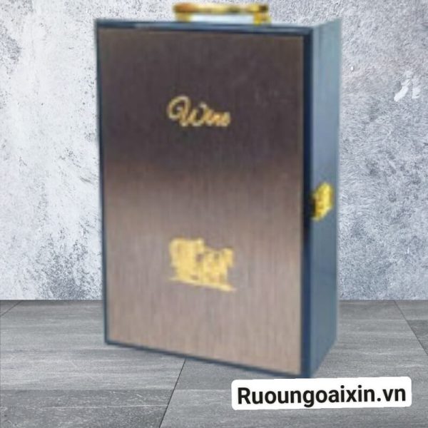 Hộp Gỗ Đôi Sơn Mài Wine - Mặt Xám Viền Đen 2 9