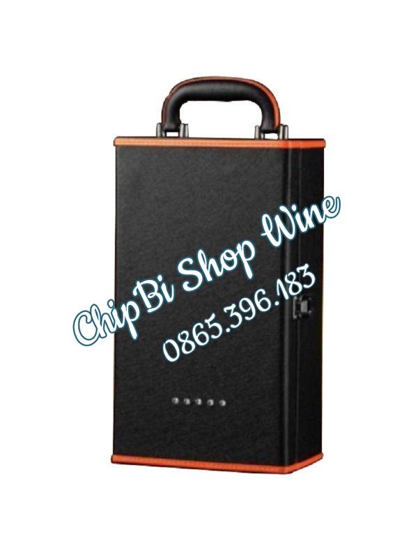Hộp Da Đựng Vang Màu Đen 2 HOP DA DOI DEN