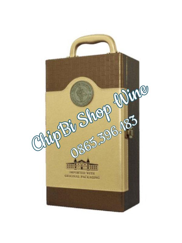 Hộp Da Đựng Vang Đôi - Màu Nâu 2 HOP DA DOI NAU