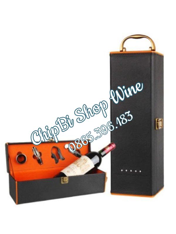 Hộp Da Đơn Đựng Vang 2 HOP DA DON