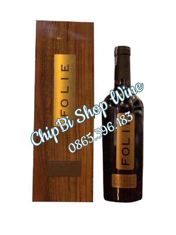 Hộp Gỗ Đựng Vang FOLIE 2 SET QUA TANG RUOU VANG FOLIE