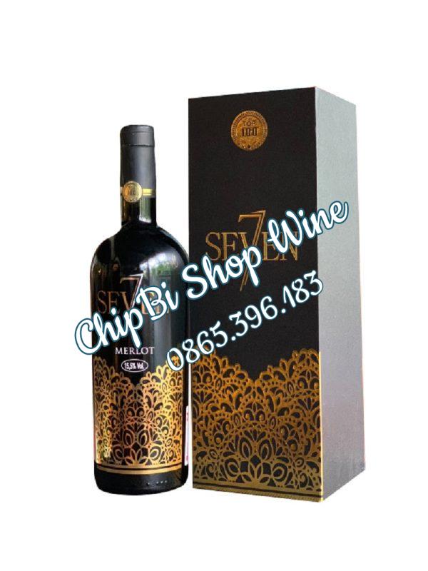 Hộp Giấy Đơn Vang Seven 2 SET QUA TANG RUOU VANG SEVEN 7