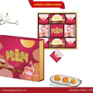 Bánh Trung Thu Hồng Kông Sen Ngập Phúc Lành Cao Cấp