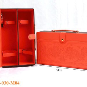 Hộp Đựng Rượu Vang Đôi Da Dập Rồng Cao Cấp HO16-030-M04